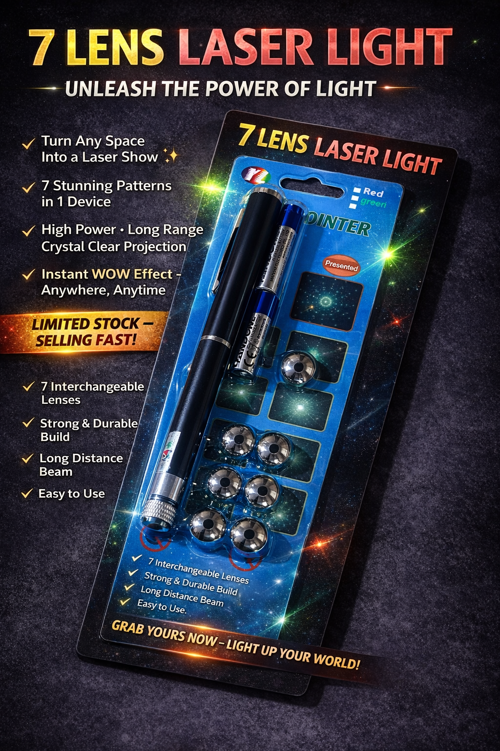Green Laser Light with 7 Lens