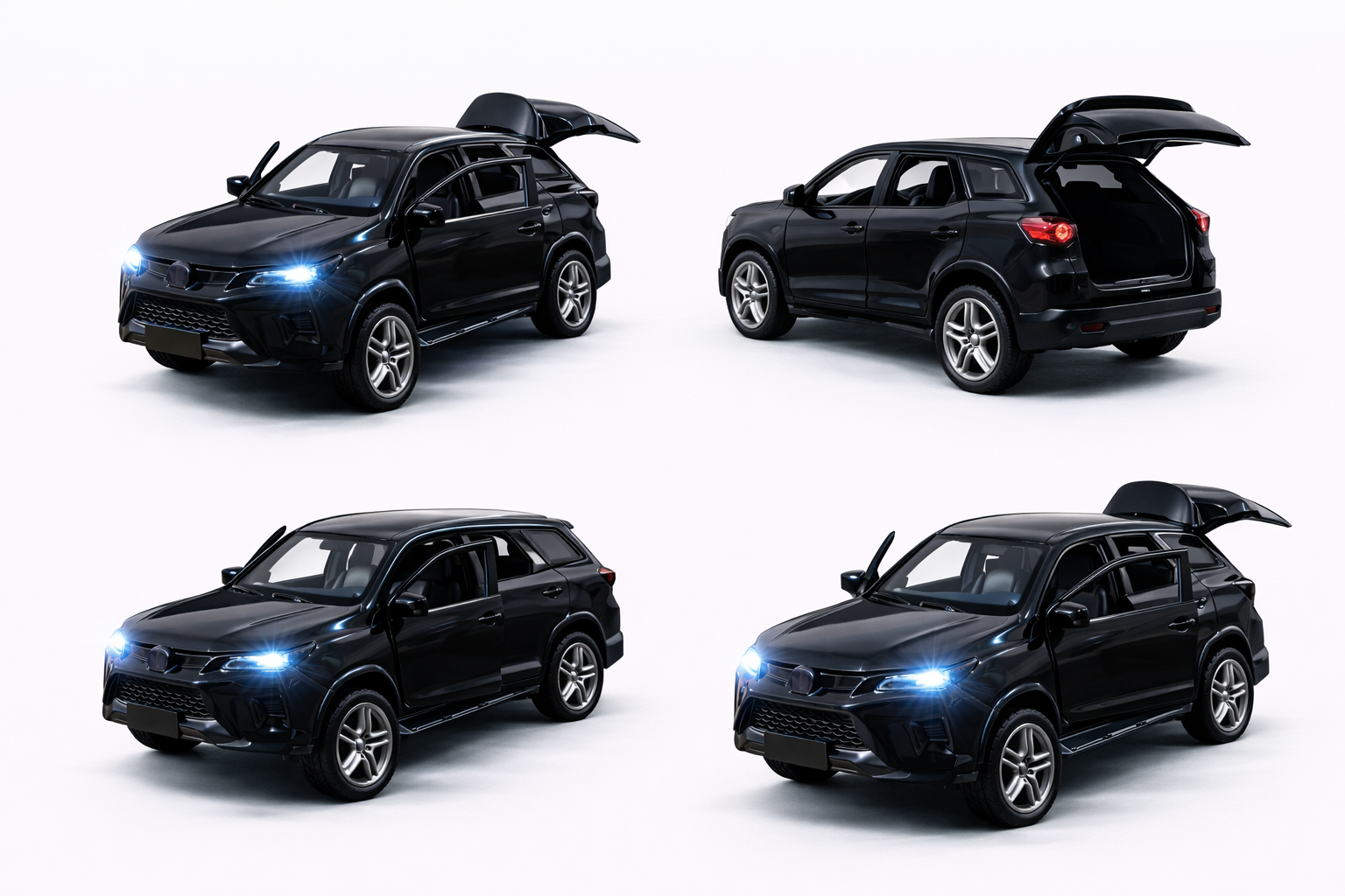 Diecast Fortuner (Black) Toy Car 1:36 Scale.