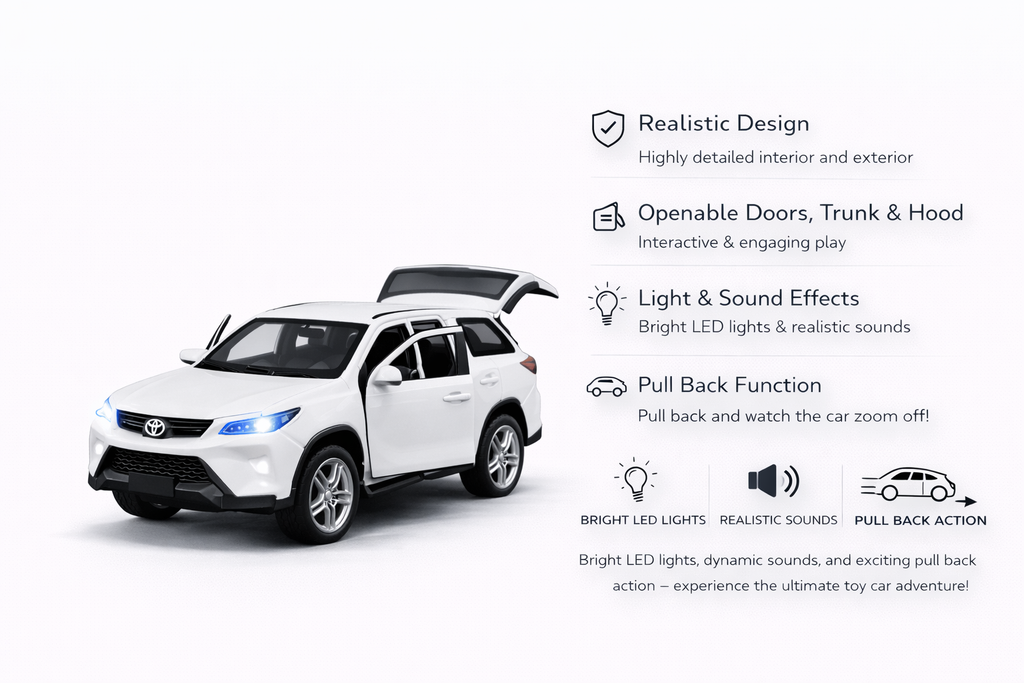 Diecast Fortuner Car Model 1:36 Scale.