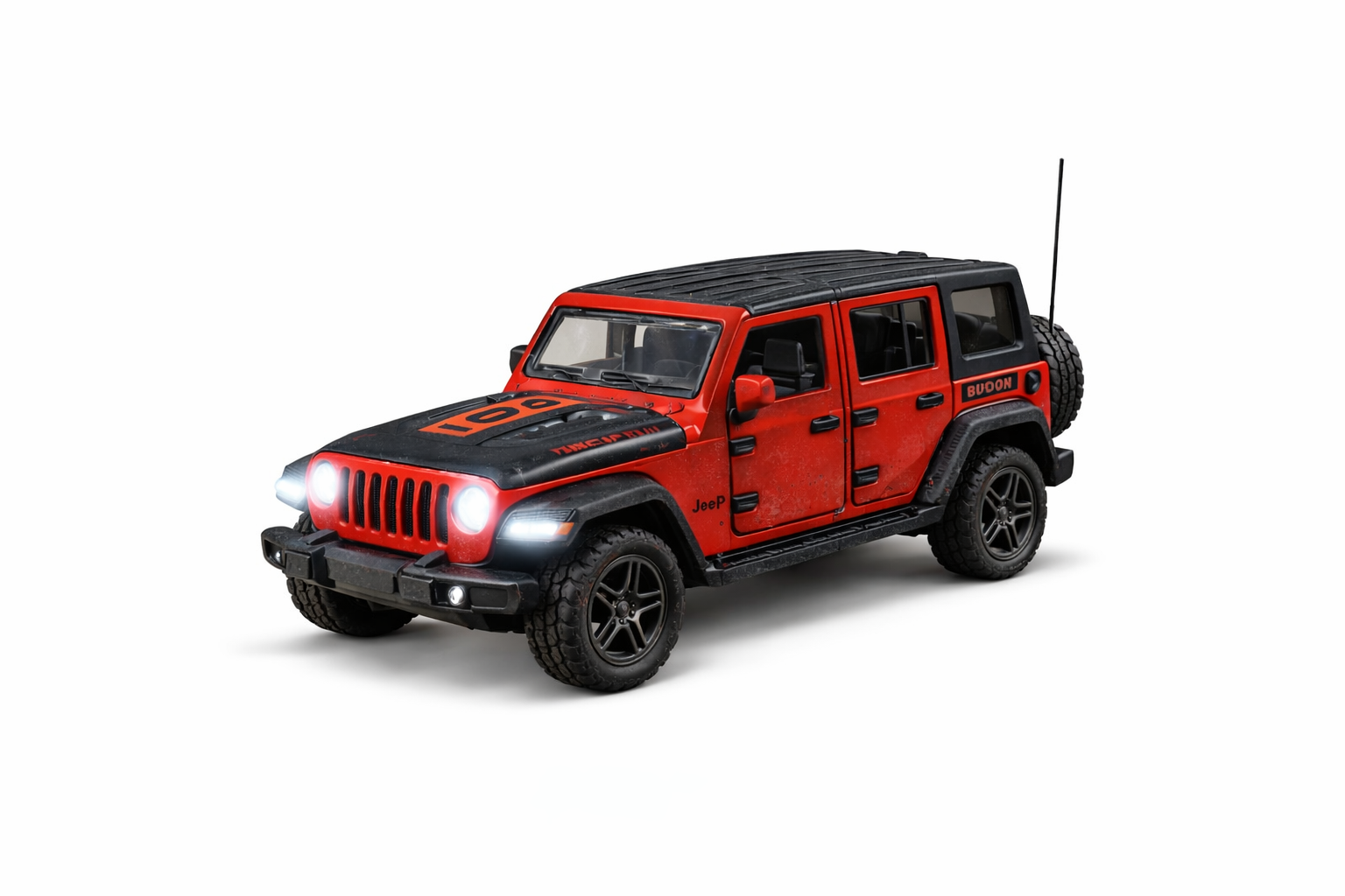 Diecast Rubicon Jeep (Red) Toy Car 1:36 Scale.