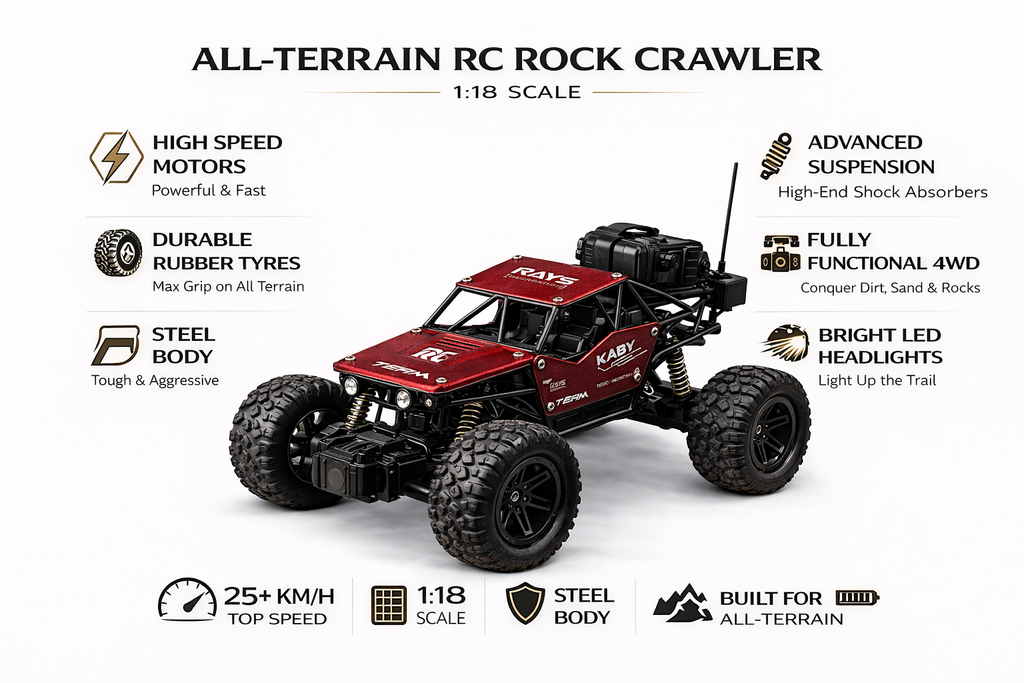 Remote Control Rock Crawler Red with Smoke Function.